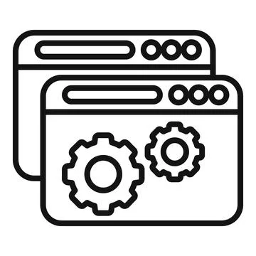 Web secure api icon outline vector. Interface hosting Stockillustratie