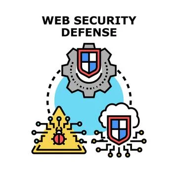 Web security defense system protecting digital data Stock Illustration