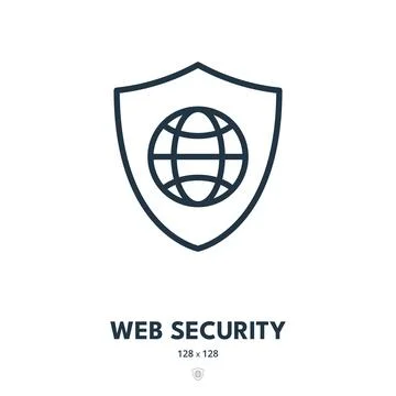 Web Security Icon. Internet, Secure, Safe. Editable Stroke Stock Illustration