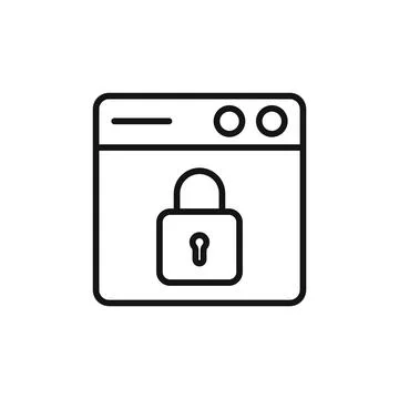 Web Security icon logo sign vector outline Stockillustratie