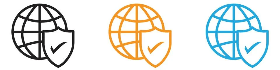 Web Security icon vector logo set collection for web app ui Stock Illustration