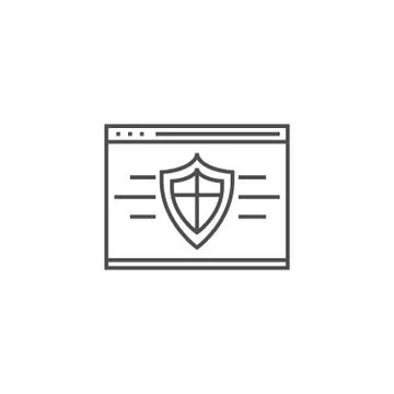 Web Security Line Icon Stock Illustration
