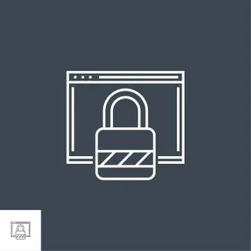 Web Security Line Icon Stock Illustration