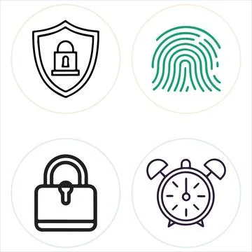 Web security line icons set Stock Illustration