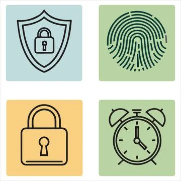 Web security line icons set Stock-Illustration