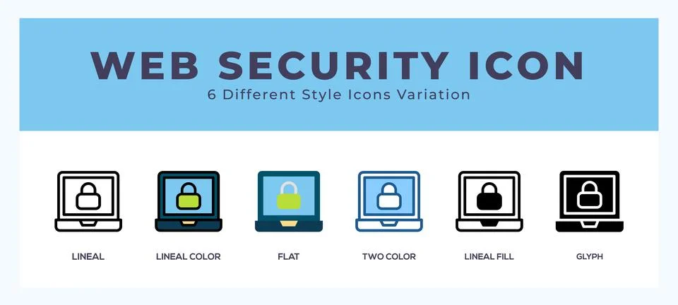 Web security set of vector icon. For web. and mobile app Stock Illustration