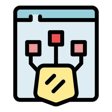 Web security system protecting data flow in browser window Illustrazione stock