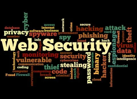 Web Security, word cloud concept Illustrazione stock