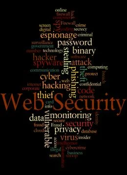 Web Security, word cloud concept Stock Illustration