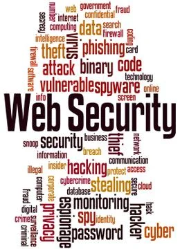 Web Security, word cloud concept Illustrazione stock