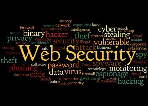 Web Security, word cloud concept Stockillustratie