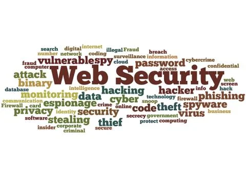 Web Security, word cloud concept イラスト素材