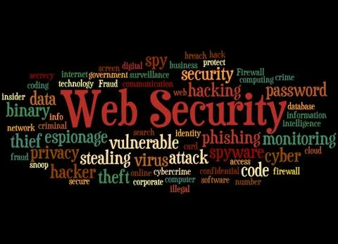 Web Security, word cloud concept Stock Illustration
