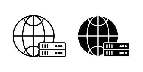 Web server icon in black and white. vector icon pack for websites Stock Illustration
