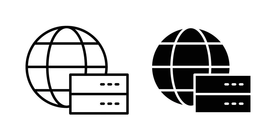 Web server icon black vector isolated on white Stock Illustration