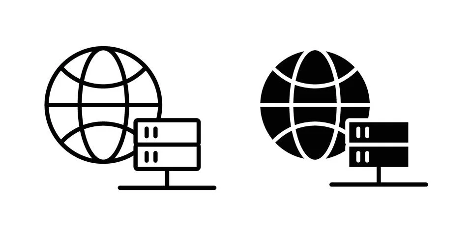 Web server icon concept logo design collection Stock Illustration