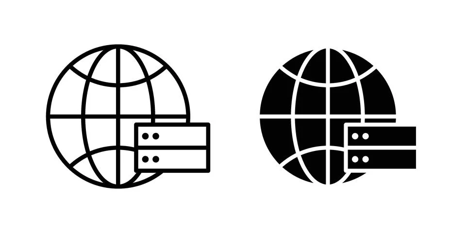 Web server icon modern style vectors set Stock Illustration