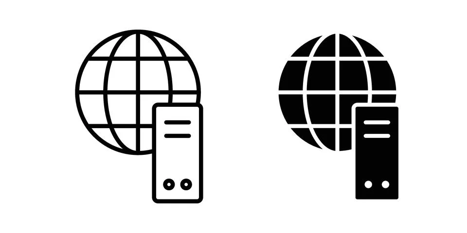 Web server icon vector, illustration icon set 스톡 일러스트