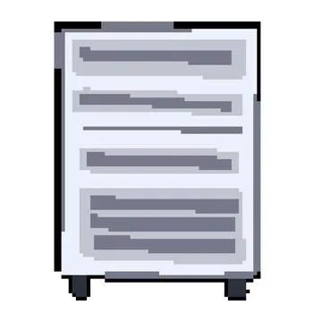 Web server rack pixel art vector illustration Stock Illustration