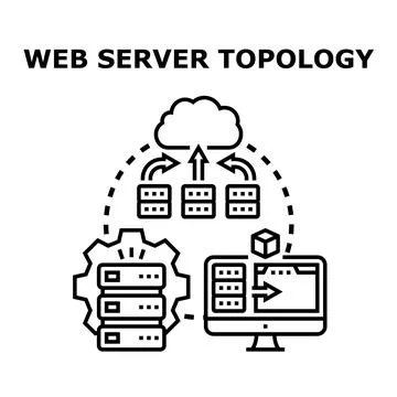 Web server topology diagram for network infrastructure Stock-Illustration