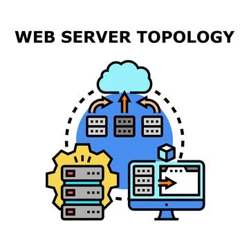 Web server topology diagram for network infrastructure イラスト素材