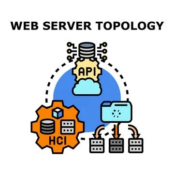 Web server topology illustrating cloud computing infrastructure Stockillustratie