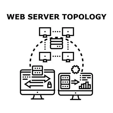 Web server topology illustrating network infrastructure and data flow イラスト素材
