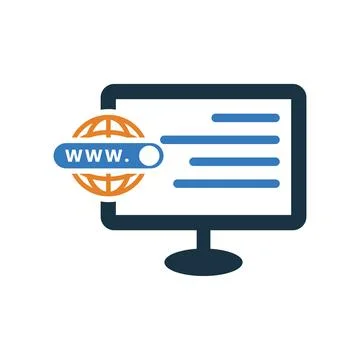 Web server, www icon. Simple editable vector isolated on a white background. Stock Illustration