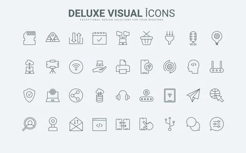 Web service, application and communication line icons set, mobile app settings イラスト素材