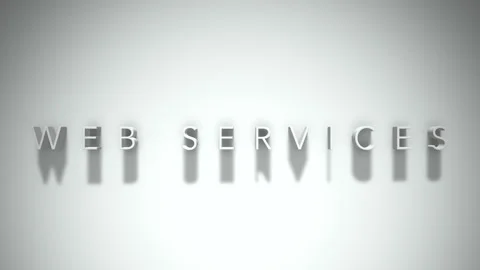 Web services 3D title animation white text on a white background Stock Footage 299370431