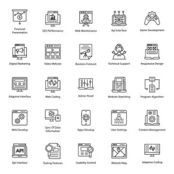 Web Setting Line Icons Pack Stock-Illustration
