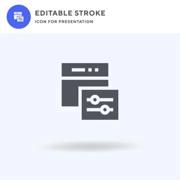 Web Settings icon vector, filled flat sign, solid pictogram isolated on white Stock Illustration