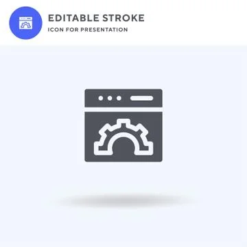 Web Settings icon vector, filled flat sign, solid pictogram isolated on white Stock Illustration