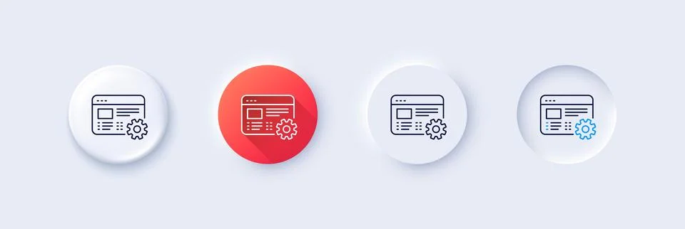 Web settings line icon. Engineering cogwheel tool sign. Line icons. Vector Stock Illustration
