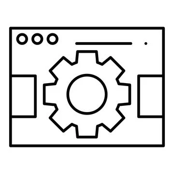 Web Settings Line Icon Stock Illustration