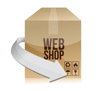 Web shop box illustration design Stock Illustration