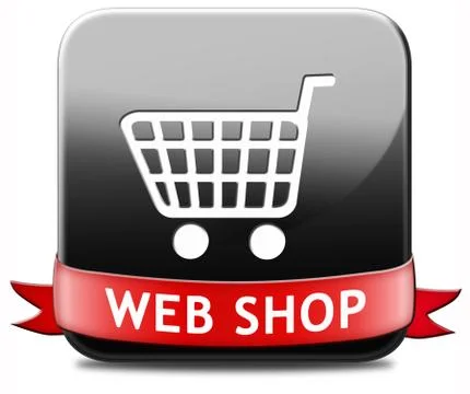 Web shop button Illustrazione stock