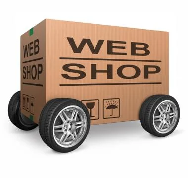Web shop cardboard box Stock Photos