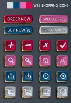 Web shopping icons Stock Illustration