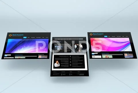 Web Showcase Mockup Modello PSD