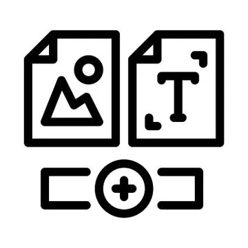 Web side image and text icon vector outline illustration 스톡 일러스트