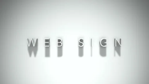 Web sign 3D title animation with shadows on a white background Stock Footage 297518328