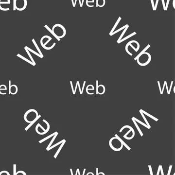 Web sign icon. World wide web symbol. Seamless pattern on a gray background.  스톡 일러스트