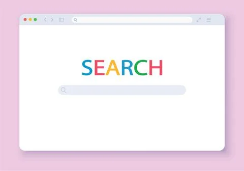 Web Simple Browser window, pink background. Browser interface vector Stockillustratie