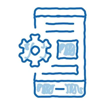 Web site adaptive for phone doodle icon hand drawn illustration Stockillustratie