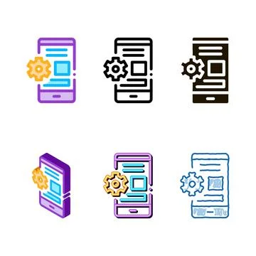 Web site adaptive for phone icon vector variety outline イラスト素材