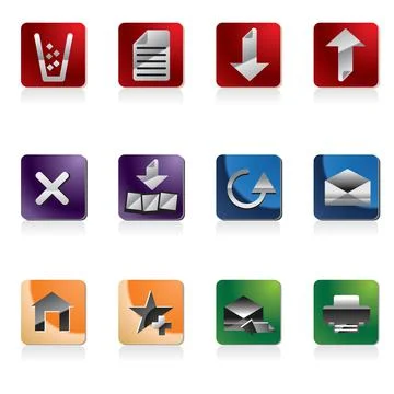 Web site and computer Icons Illustrazione stock