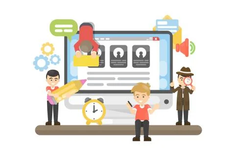 Web site building. Stockillustratie