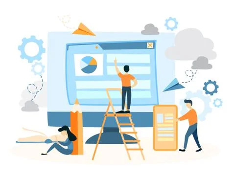 Web site building. イラスト素材