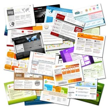 Web Site - Colorful Plenty of Webdesign Templates Background Stock Illustration